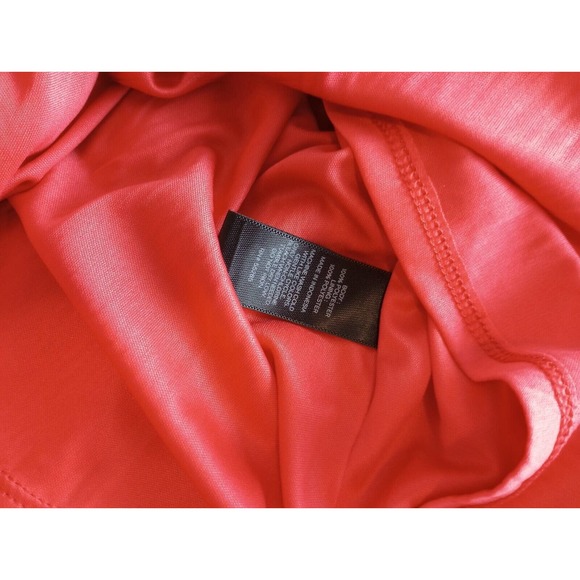 NWT Express Off The Shoulder Ruffle Dress Midi Micro Pleat Chiffon Coral Size XS - Picture 8 of 9